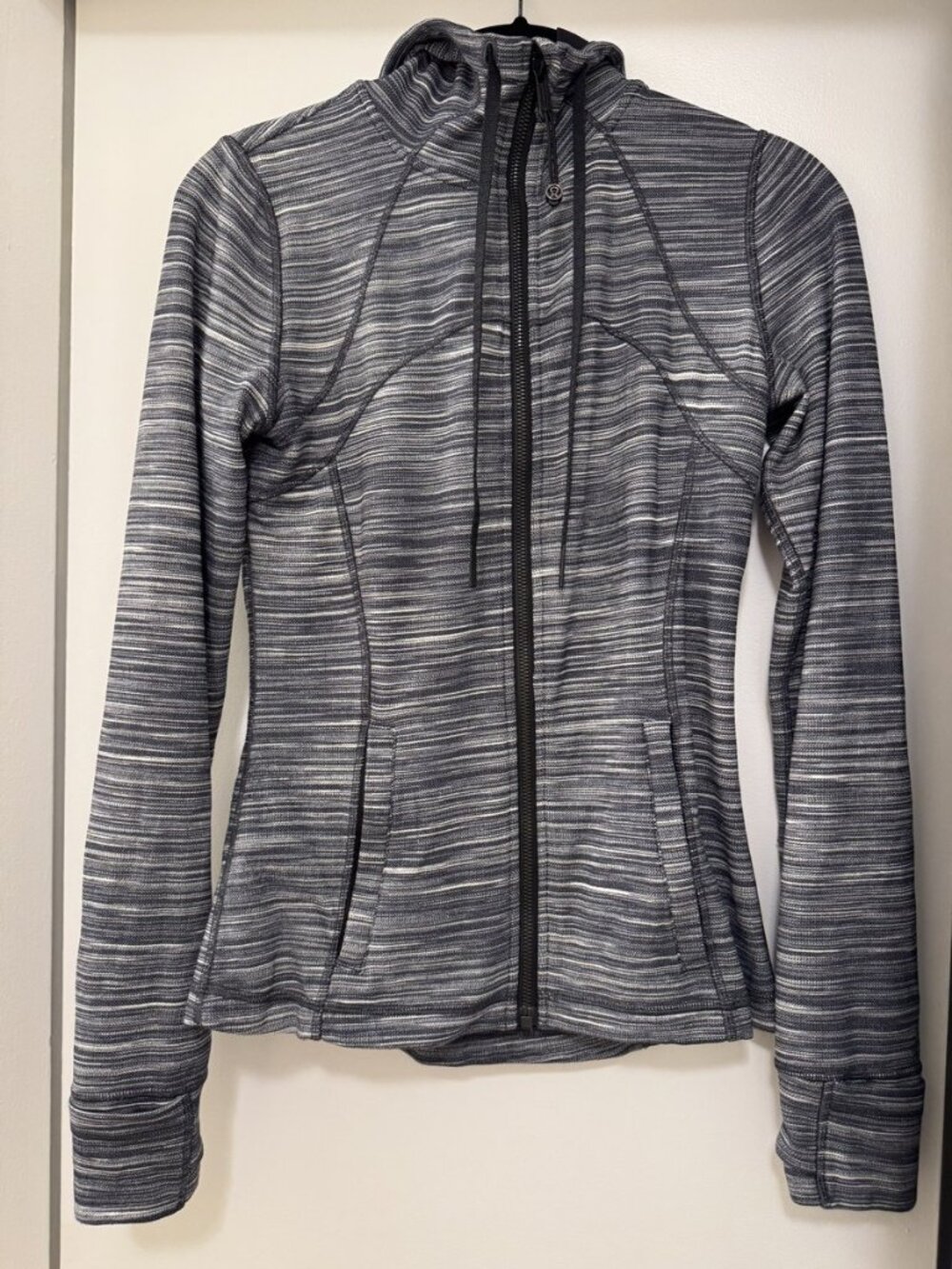 lululemon Define Jacket Heathered Gray Striped Full Zip Size 6